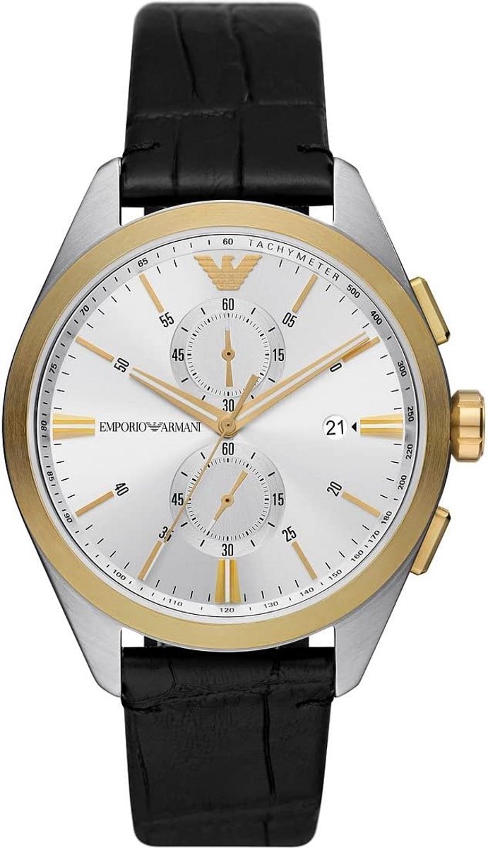 Heren Chronograaf Horloge 43mm met Lichtgrijze Wijzerplaat en Verwisselbare Banden