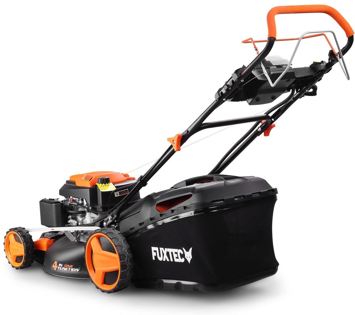 FUXTEC 4in1 Benzine Grasmaaier FX-RM5196eS - Elektrische Start - 6pk/4.4kW - 51cm Maaibreedte ,Hoogteverstelling 25mm-75mm - 4-Takt - Achterwielaandrijving, 60L Grasvanger - Mulchfunctie & Zij-uitworp – foto 6