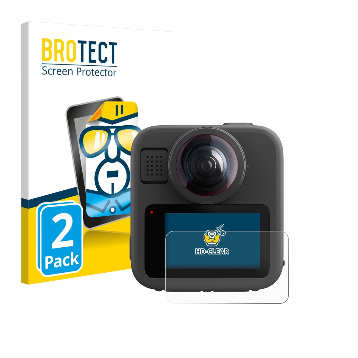 BROTECT - Screenprotector voor GoPro Max 2 - Folie Beschermfolie transparant 2 Stuks