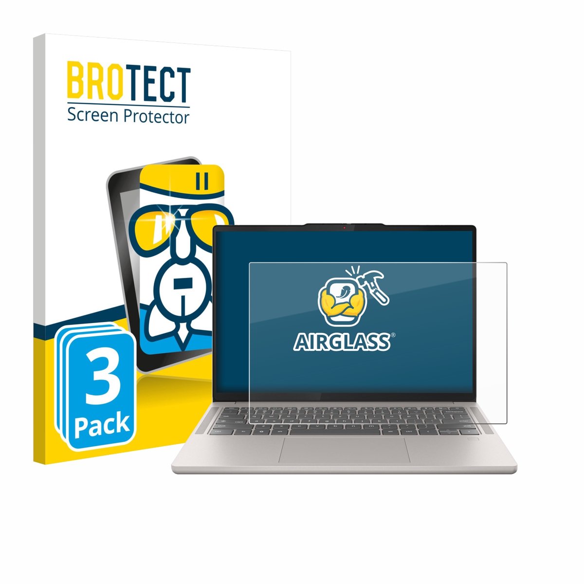 Screenprotector 3 Stuks voor Lenovo Chromebook Plus Gen 10 14" Beschermglas transparant