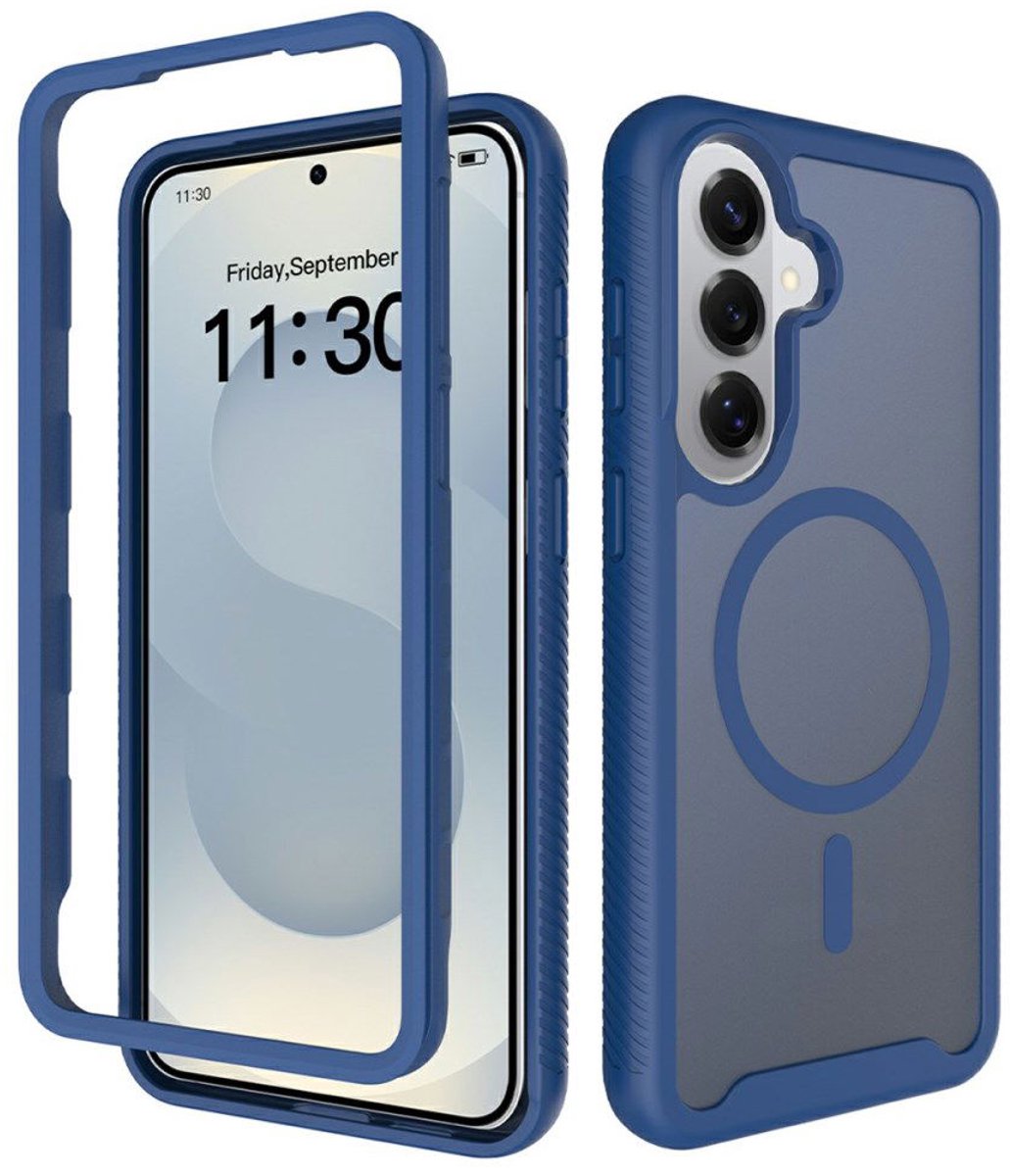 Hoesje met Ingebouwde Screenprotector Geschikt voor Samsung Galaxy S26 Plus - Compatibel met MagSafe / Qi2 - Full Protect - Schokbestendige Beschermhoes - Case Transparant Blauw