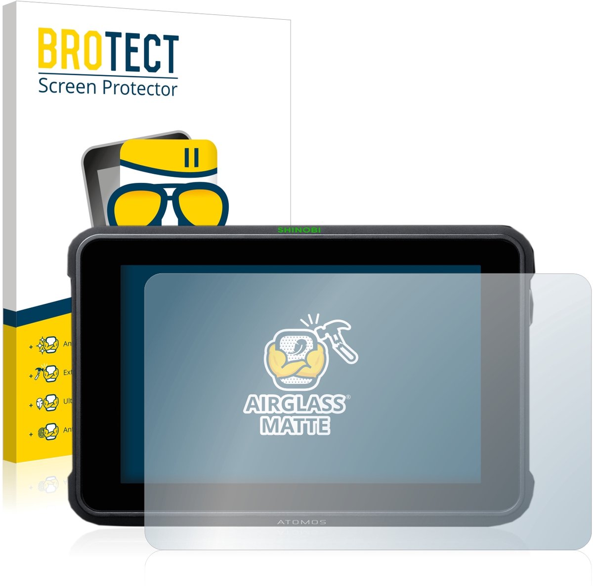 BROTECT - Screenprotector voor Atomos Shinobi 7 - Folie Beschermfolie Beschermglas matte