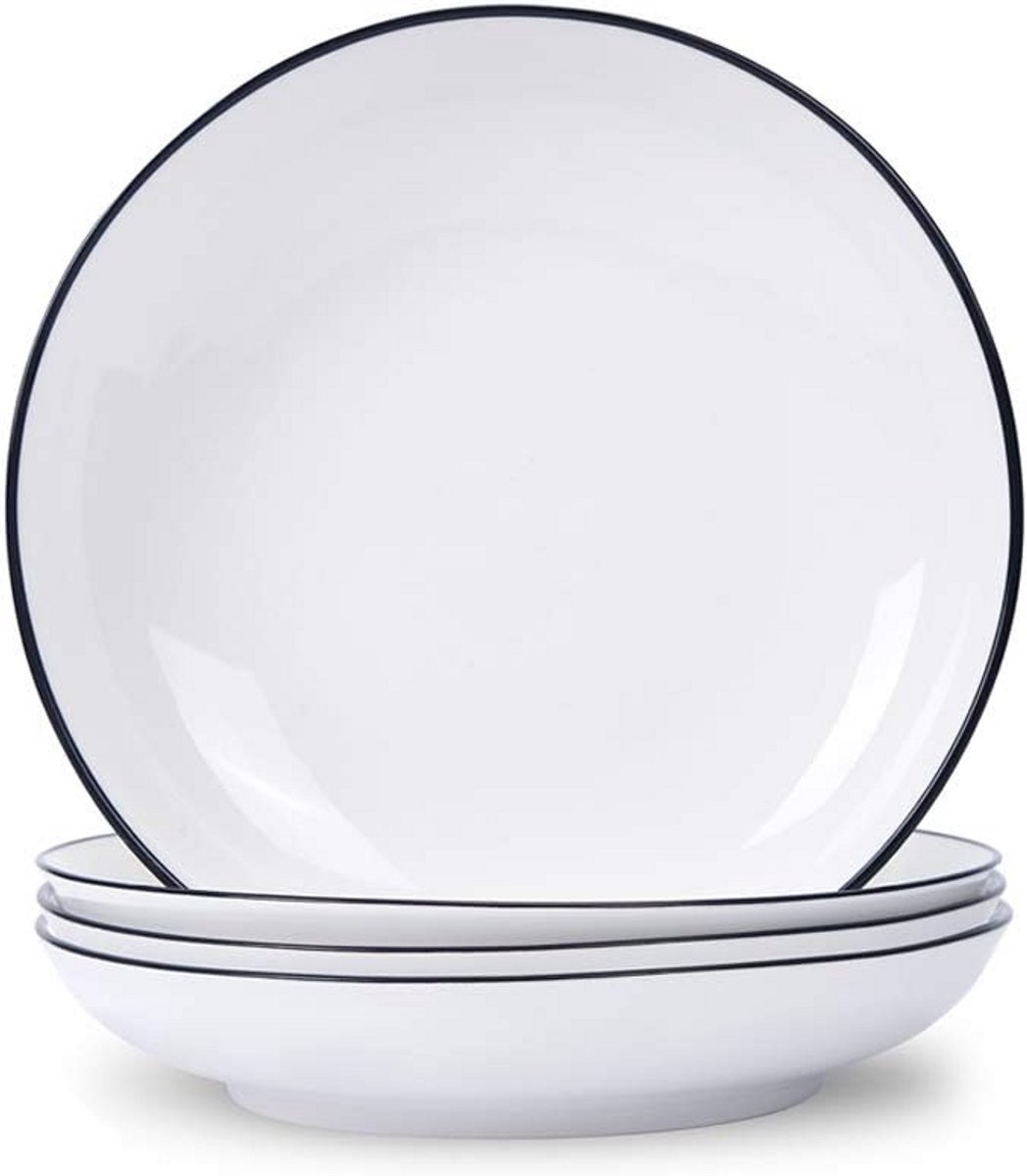 Set van 8 Keramische Dinerborden (20 cm) - Vaatwasser- & Magnetronbestendig