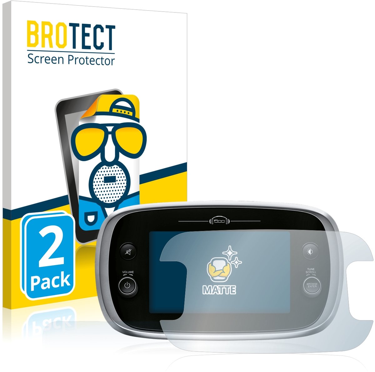 BROTECT - Screenprotector voor Fiat 500X Uconnect 7" - Folie Beschermfolie matte 2 Stuks