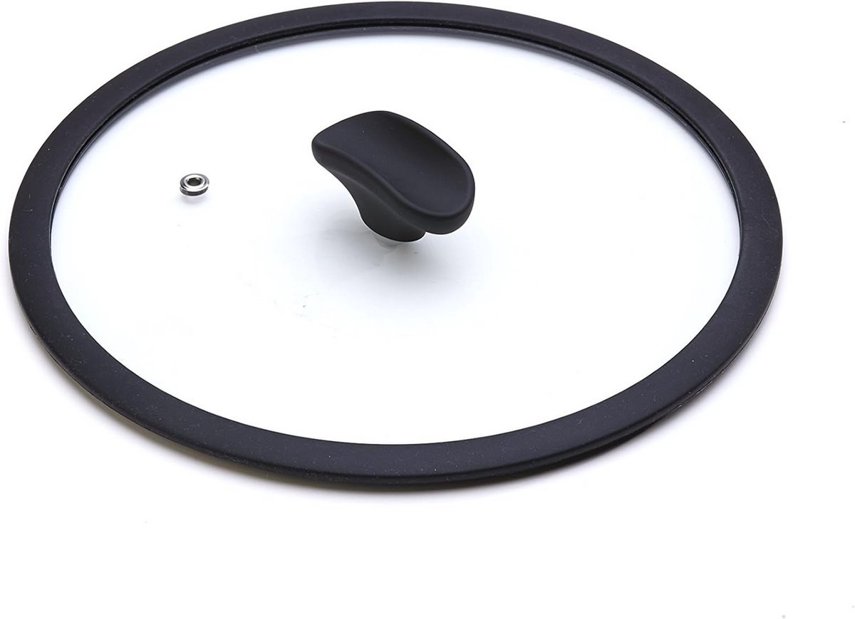 Ronde Glazen Pan Deksel met Hittebestendige Siliconen Rand - 26 cm
