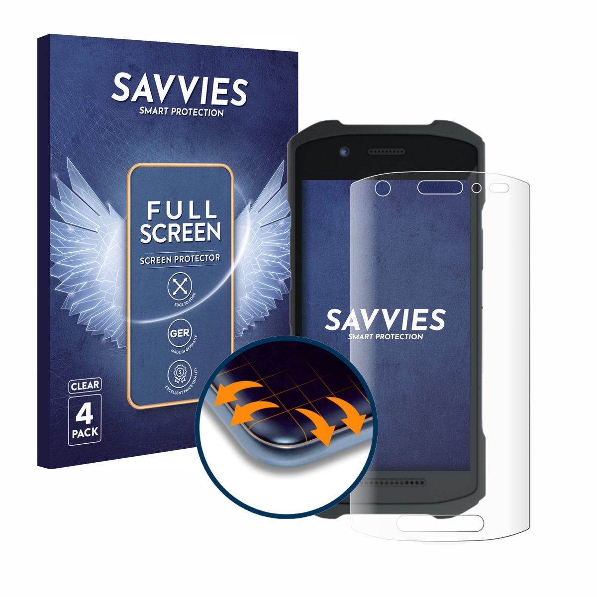 Savvies - Screenprotector voor Zebra TC21/ TC26 - Folie Beschermfolie transparant volledig dekking 4 Stuks