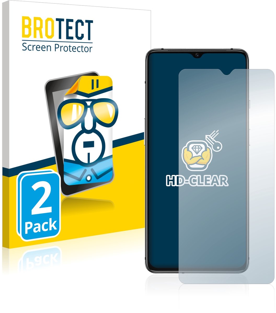 BROTECT - Screenprotector voor OnePlus 7T - Folie Beschermfolie transparant 2 Stuks