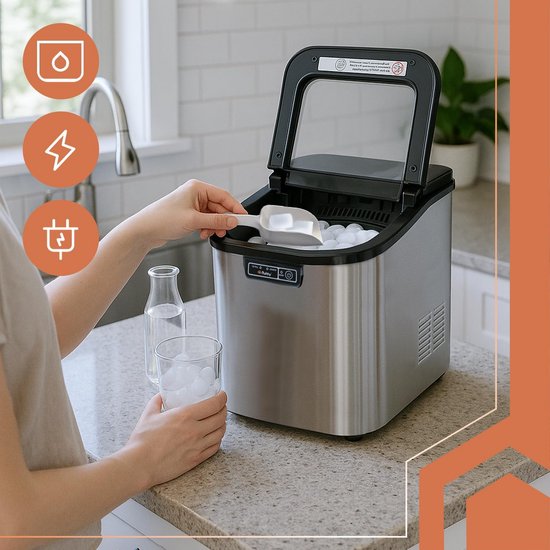 Draagbare IJsblokjesmachine - Geen Wateraansluiting Nodig - 12kg Per Dag van Merkloos — afbeelding 5