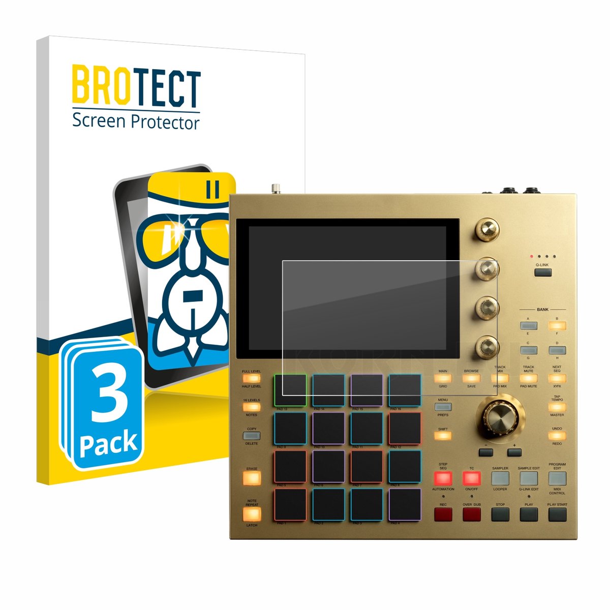 Screenprotector 3 Stuks voor Akai MPC One Beschermglas transparant