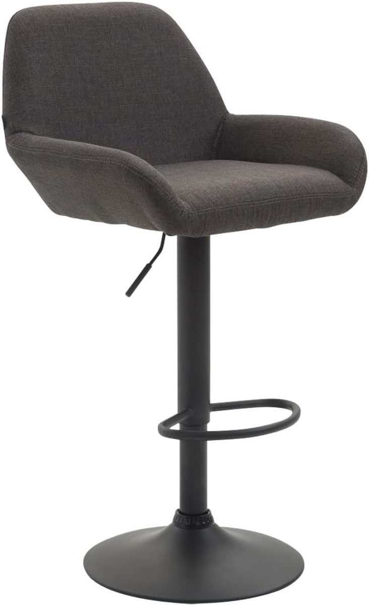 Draaibare Barkruk met Stoffen Bekleding en Zwart Metalen Frame