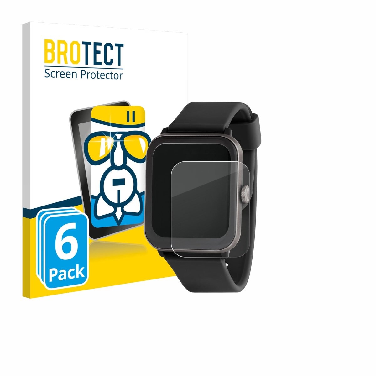 Screenprotector 6 Stuks voor Sector Smartwatch S-08 Beschermglas transparant