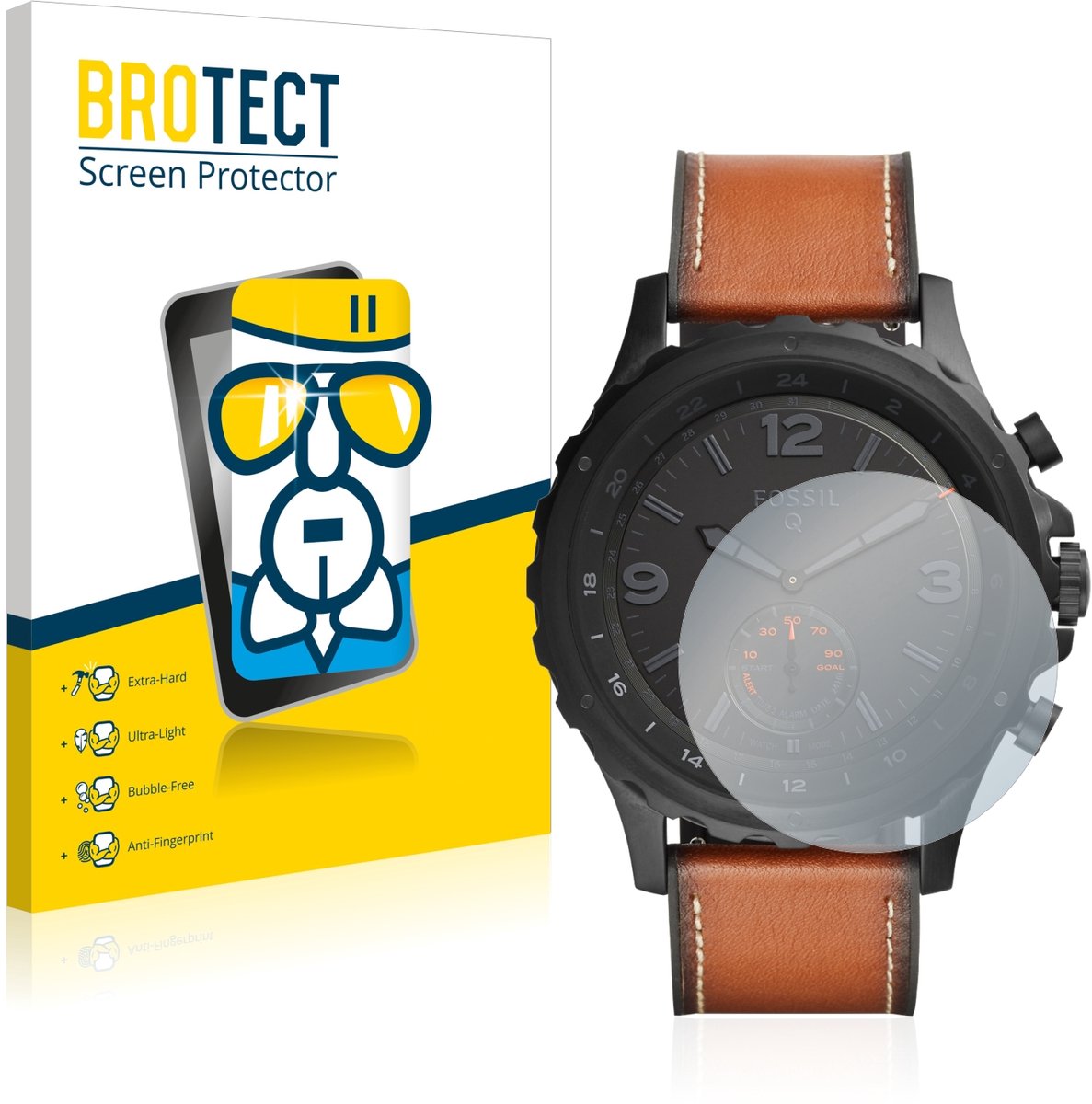 Screenprotector voor Fossil Q Nate Beschermglas transparant