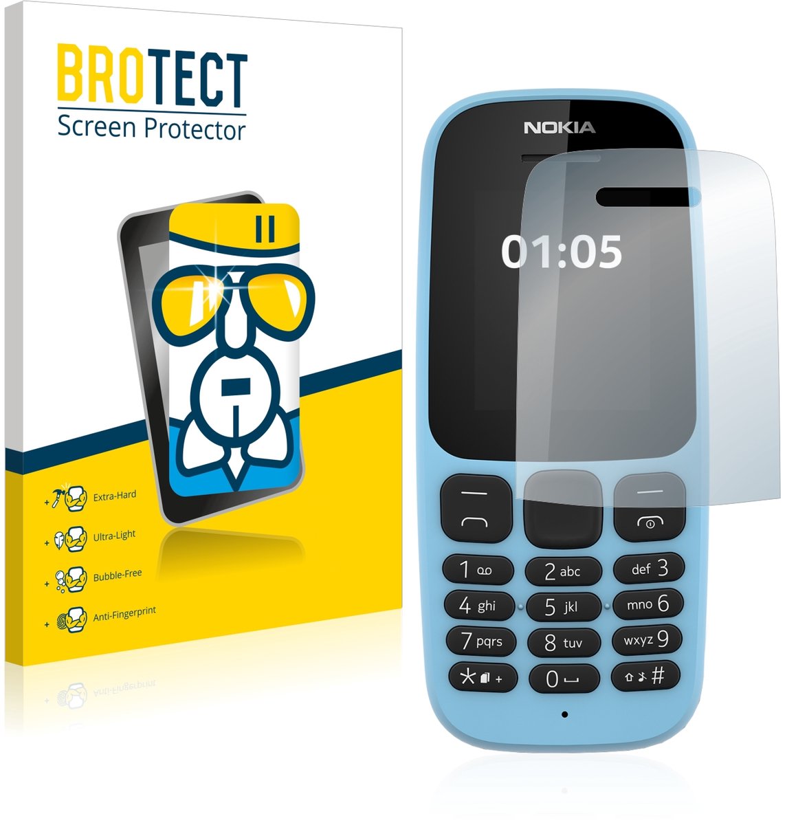 Screenprotector voor Nokia 105 2019 Beschermglas transparant