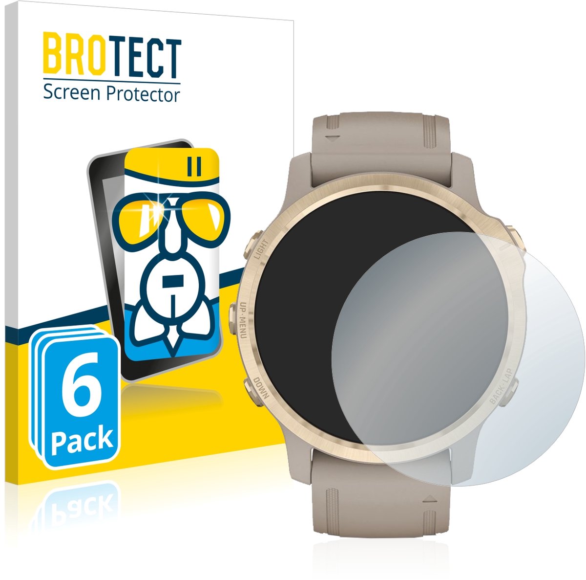 Screenprotector 6 Stuks voor Garmin Fenix 6S Pro Solar Beschermglas transparant