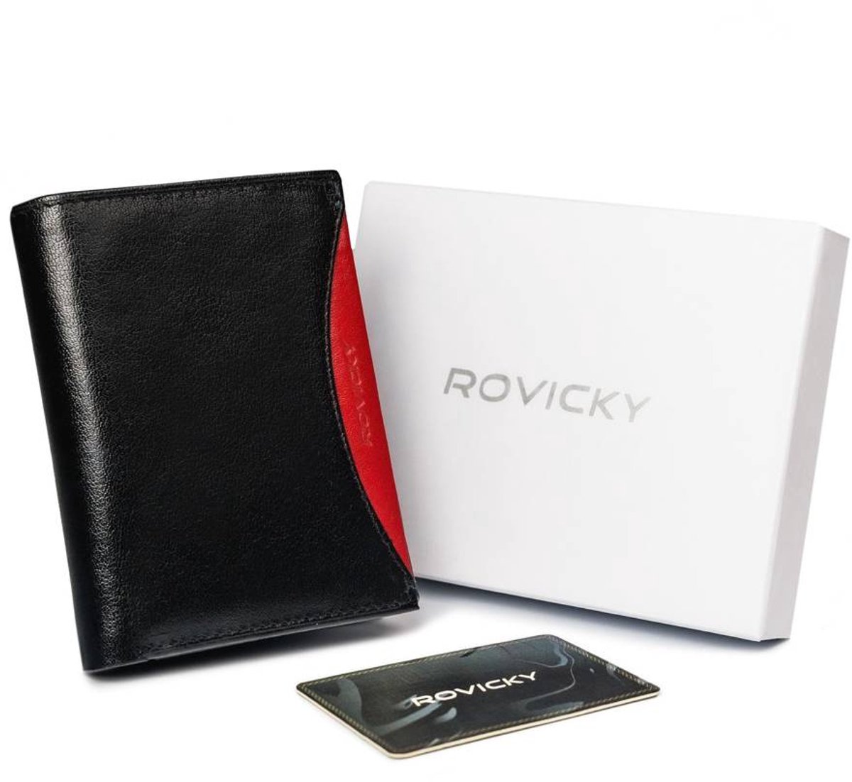 Rovicky - Klassieke Serie - Herenportefeuille - Echt Leder - RFID Bescherming - Groot Model
