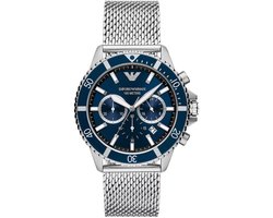 Emporio Armani Diver AR11587 Horloge - Staal - Zilverkleurig - Ø 43 mm