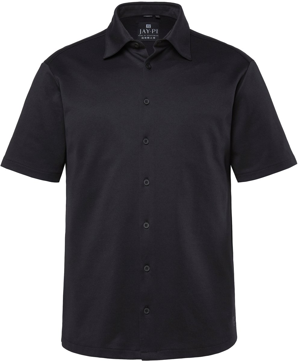 JAY-PI - Heren - Overhemd outdoor korte mouwen techjersey QuickDry Modern Fit - Zwart - Maat L