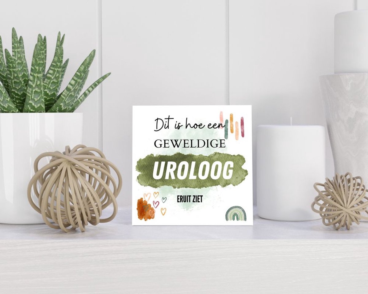 Tegel 15x15 cm met Uroloog cadeau decoratie | tegeltjes met tekst | tegeltjes met spreuken | collega | oma | opa | pensioen | mama | papa | vriend