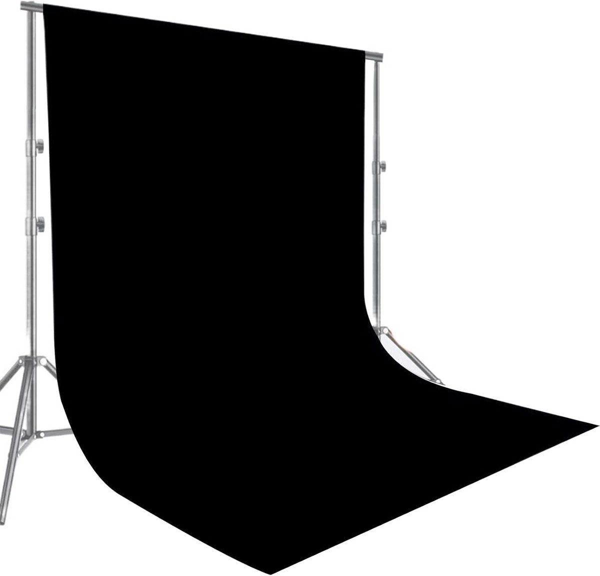 Zwarte Fotostudio Achtergronddoek 2x3m Opvouwbaar Polyester
