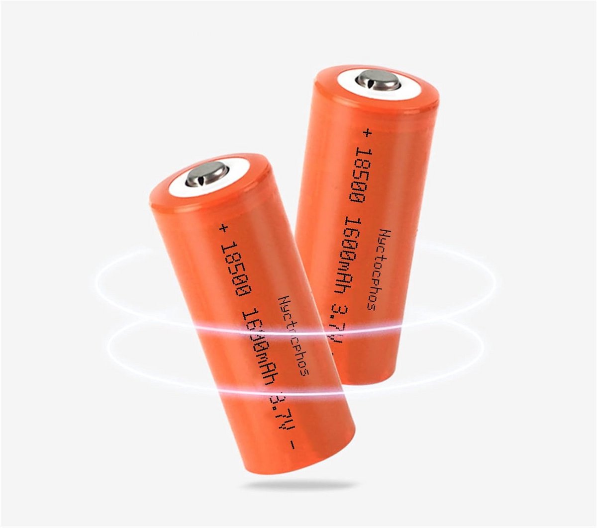 Oplaadbare 18500 Batterijen 3.7V 1600mAh Lithium Set van 2