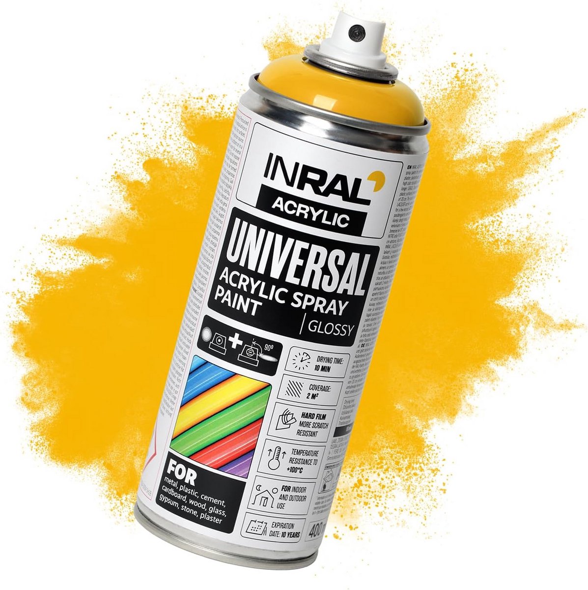Glanzende Spuitverf Verkeersgeel RAL1023 - Universeel voor Hout, Metaal, Kunststof en Steen