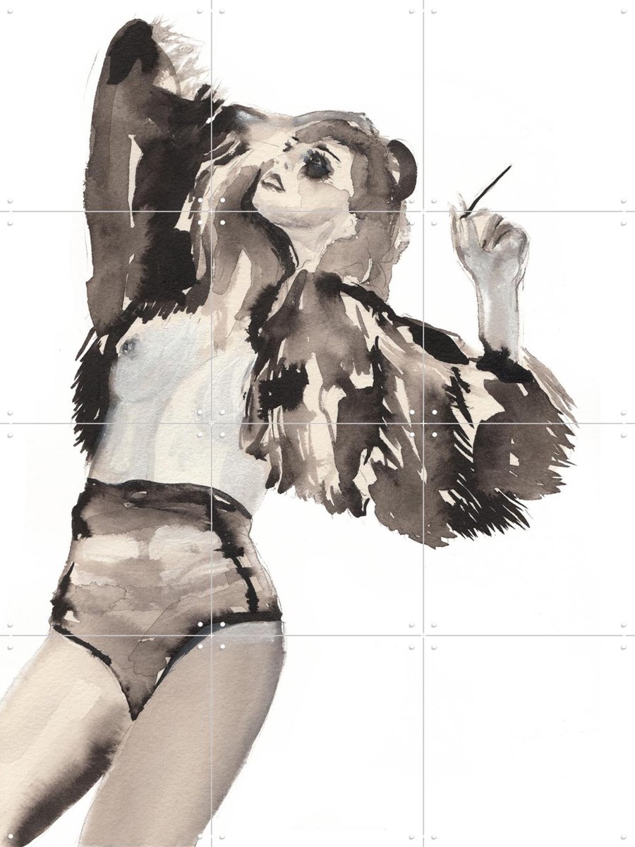 IXXI You're banned too, Victoria Verbaan - 60 x 80 cm - Gratis ophangtool - Grote wanddecoratie en posters - Aquarel, Illustraties, Slaapkamer