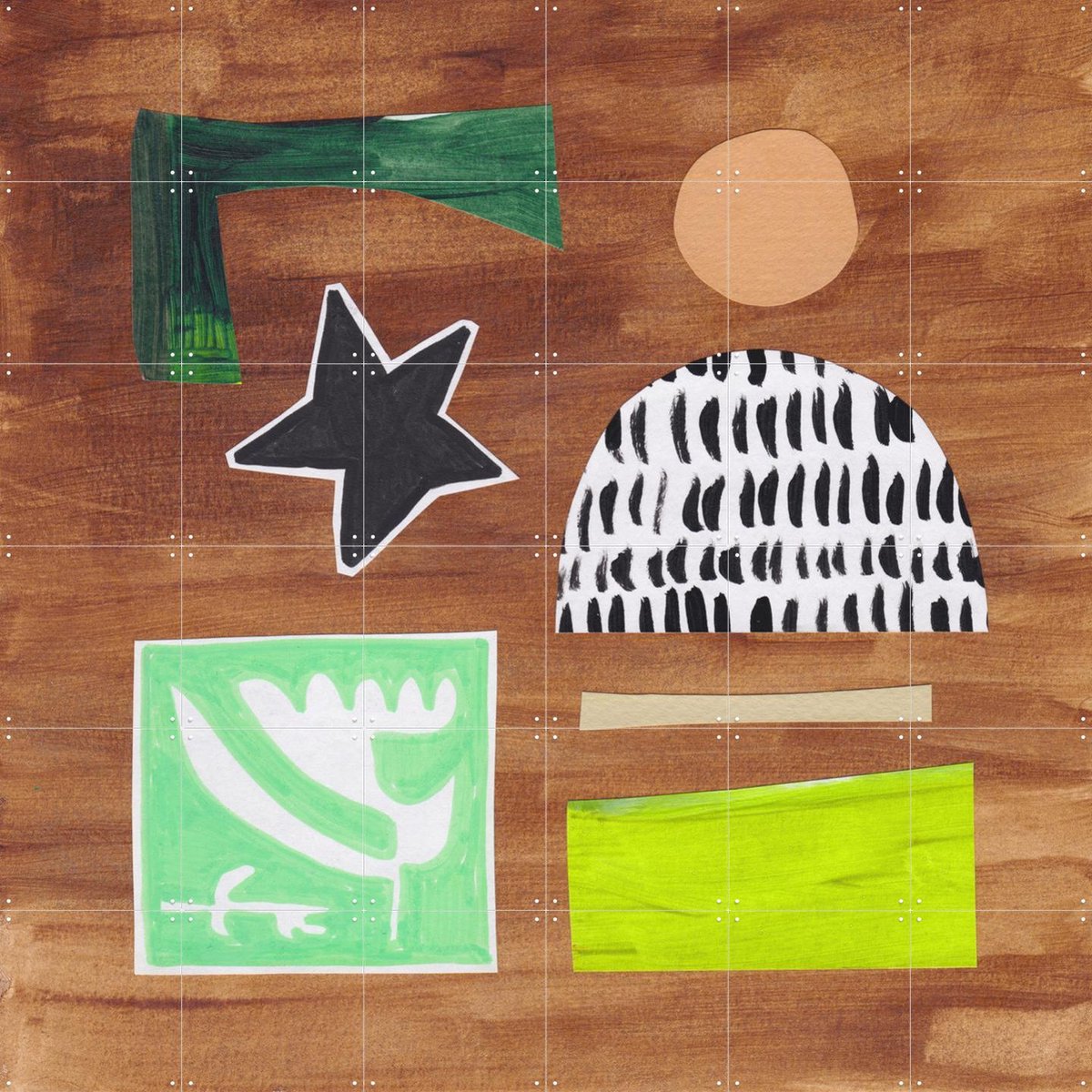 IXXI Dream, Henriette Visscher - 120 x 120 cm - Gratis ophangtool - Grote wanddecoratie en posters - Collage, Illustraties, Geometrische Kunst