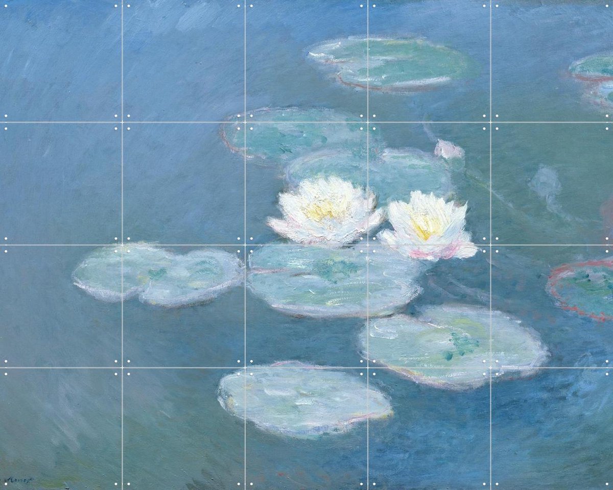 IXXI Waterlilies Evening, Claude Monet & Bridgeman Images - 100 x 80 cm - Gratis ophangtool - Grote wanddecoratie en posters - Klassiek, Olieverf