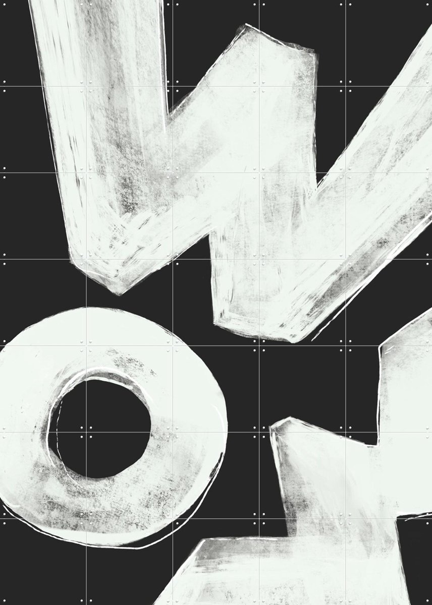 IXXI Sounds of Surprise - Wow, Sarah Bühler & Various - 100 x 140 cm - Gratis ophangtool - Grote wanddecoratie en posters - Abstract, Typografie
