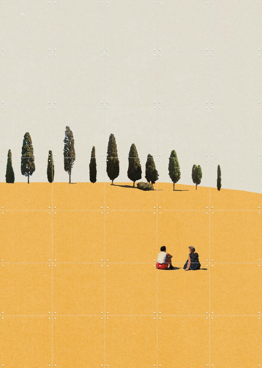 IXXI Endless Conversations, Maarten Léon - 100 x 140 cm - Gratis ophangtool - Grote wanddecoratie en posters - Digitale Kunst, Kleurrijk, Collage