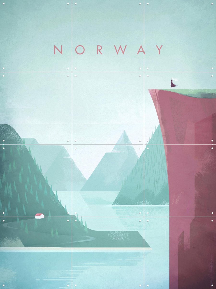 IXXI Norway, Henry Rivers - 60 x 80 cm - Gratis ophangtool - Grote wanddecoratie en posters - Geometrische Kunst, Illustraties, Digitale Kunst