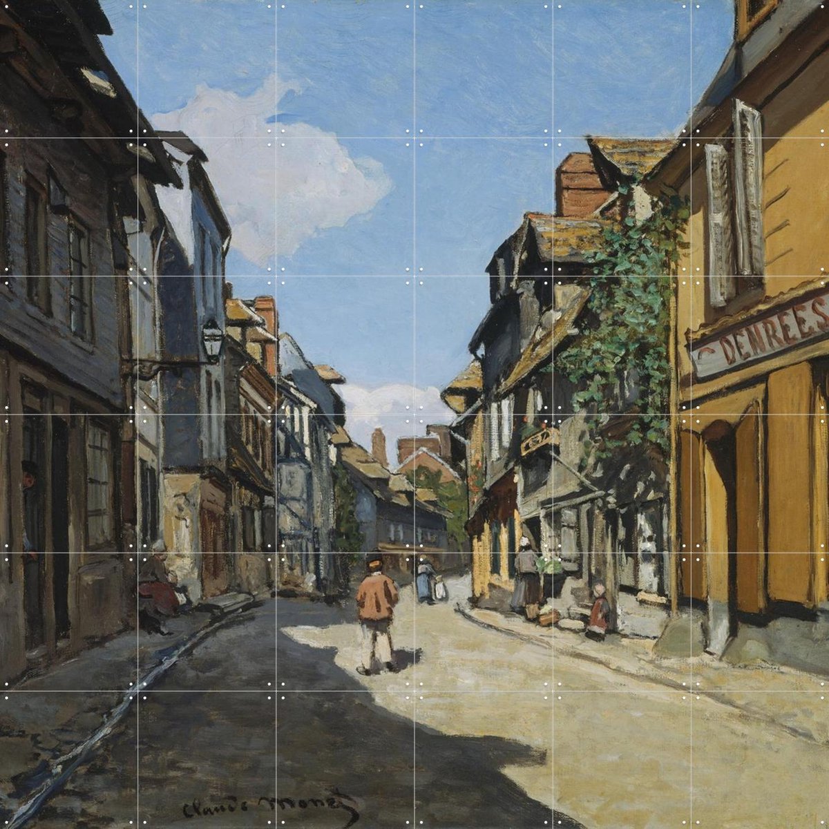 IXXI Rue de la Bavole, Honfleur, Claude Monet & Museum of Fine Arts Boston - 120 x 120 cm - Gratis ophangtool - Grote wanddecoratie en posters -