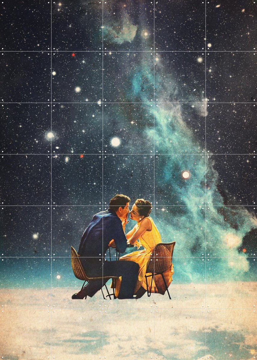 IXXI I'll take you to the Stars for a second Date, Frank Moth - 100 x 140 cm - Gratis ophangtool - Grote wanddecoratie en posters - Surrealisme