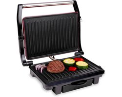 SNJY® Grill Apparaat - Bakplaat Electrisch - Tafelgrill - 1000 W - Zwart/Rood