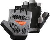 Mountainbikehandschoenen voor dames en heren, unisex, met halve vingers, antislip gelvulling, schokabsorberende en ademende handpalm voor motorrijden, fietsen, mountainbiken, fitness en andere sporten.