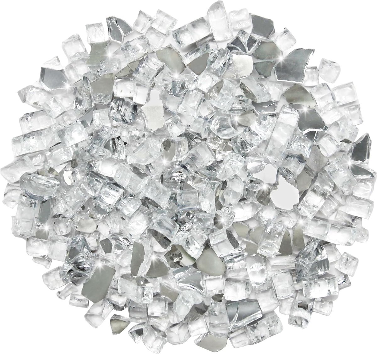 Vuurglas Reflecterend Wit 1/2 Inch (ca. 5,4 kg) voor Propangas Vuurkorf en Buiten Haard