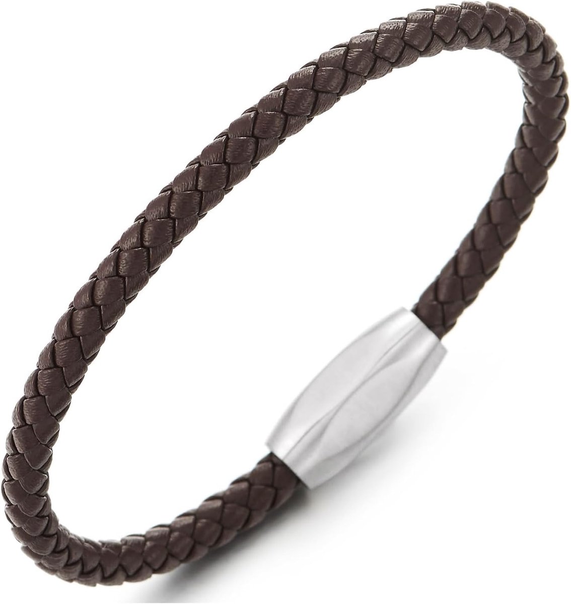 Minimalistische Gevlochten Leren Armband met Magneetsluiting voor Heren en Dames