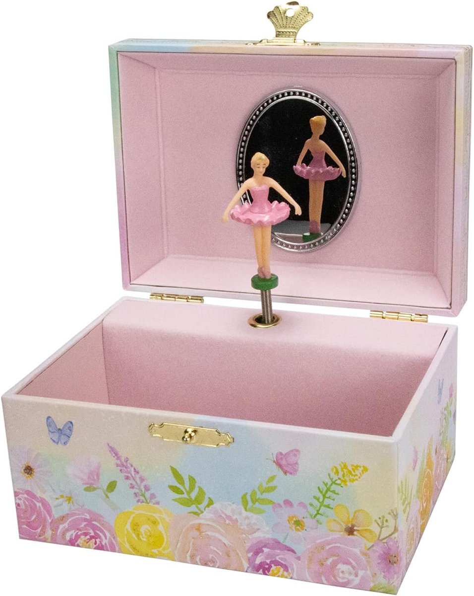 Ballerina Sieradendoos - Muziekdoos Meisjes - Sieraden Opbergen - Draaiend Figuur - 15x13x9 cm - Roze