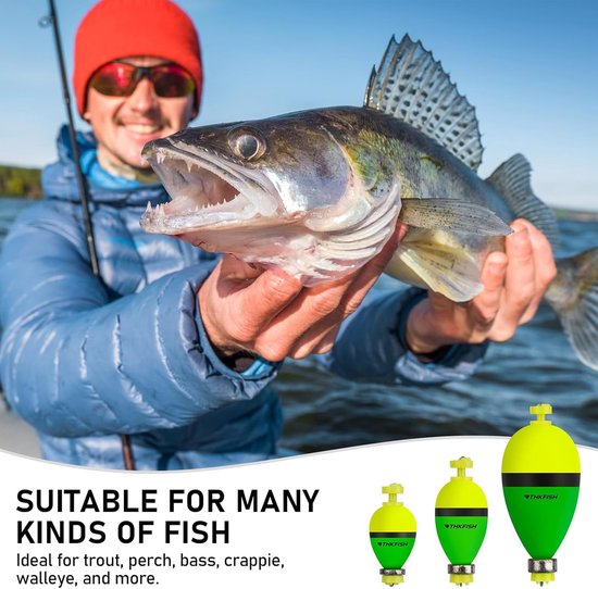 10x Schuim Visdobbers Set - Verpakking Ovale Slip Bobbers voor Forel, Baars en Witvis van Merkloos — afbeelding 4