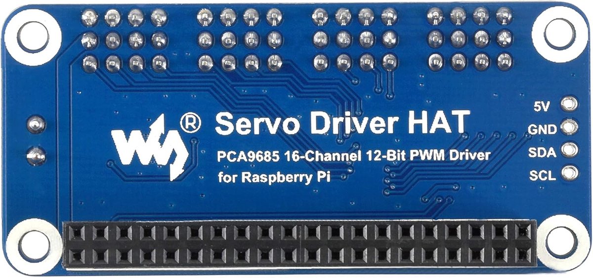 16-Kanaals PWM Servo Driver PCA9685 HAT voor Raspberry Pi I2C Interface 12-bit