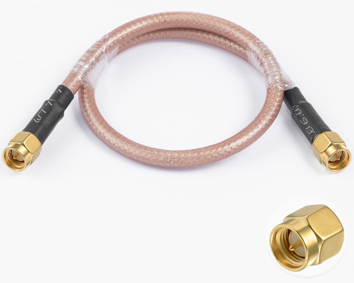 Verlengkabel - SMA Pigtail Kabel - Draadloos Netwerk - RG400 Coaxiaal - 30 cm