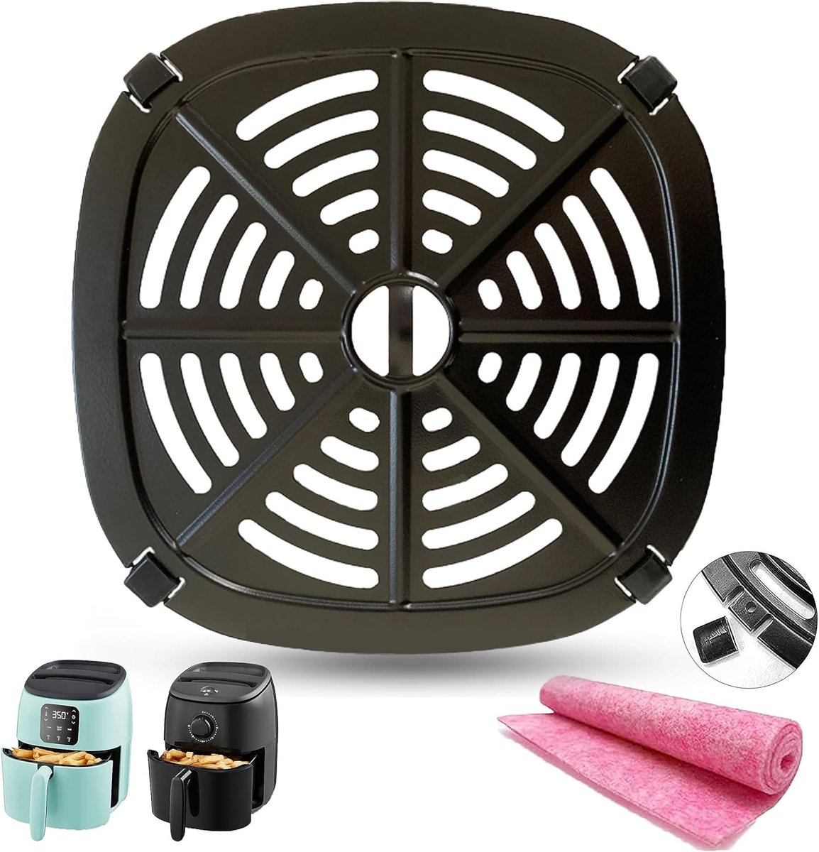 2.6QT Airfryer Crisper Lade & Grillrooster - Non-Stick & Vaatwasmachinebestendig
