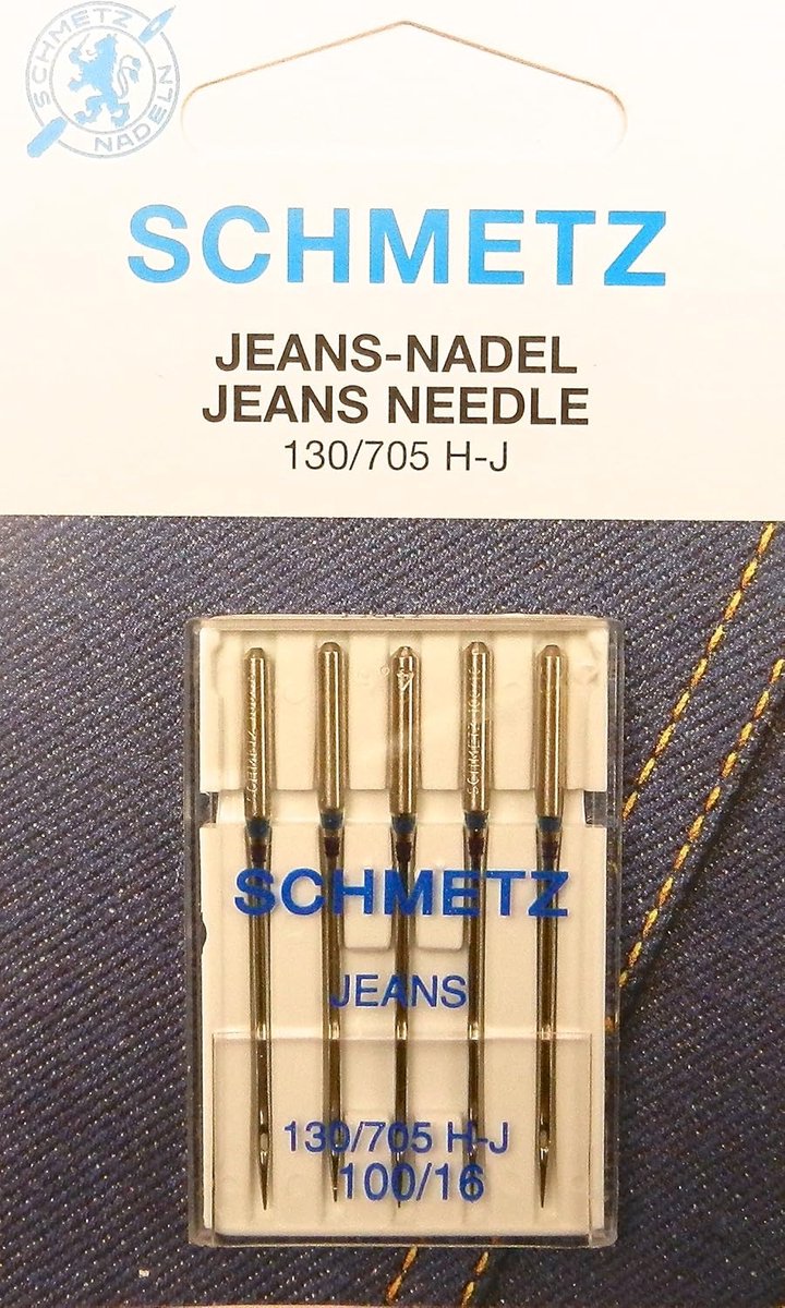 Set van 5 Jeans Naaimachine Naalden Universeel Sterk Dikte 100/16