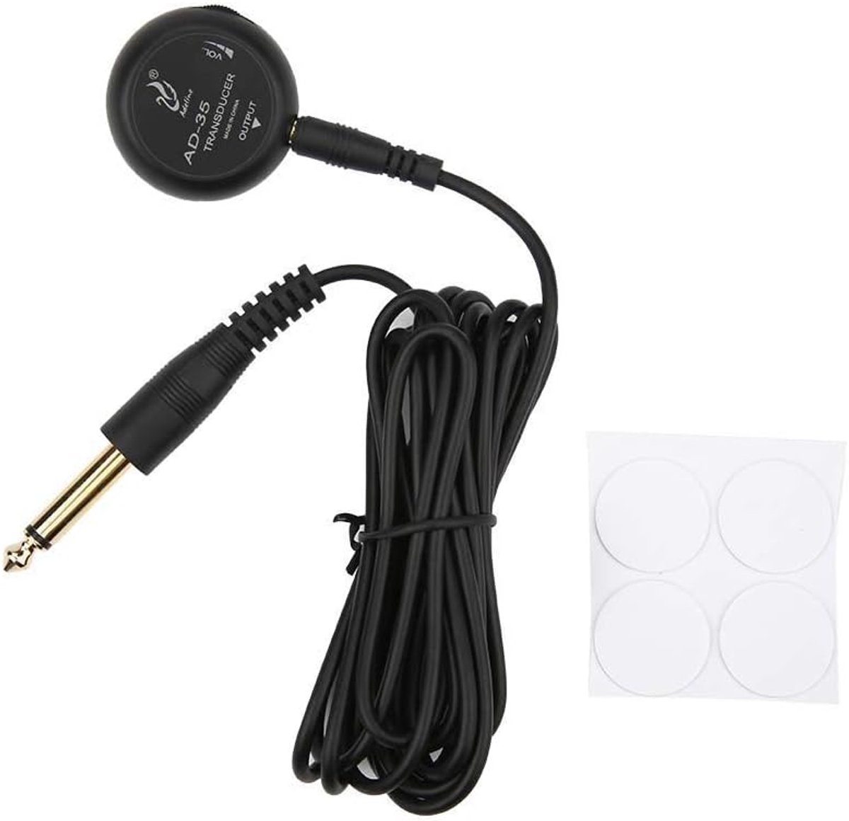 Piezo Pickup voor Akoestische Gitaar, Viool en Ukelele - Zwarte Micro Transducer