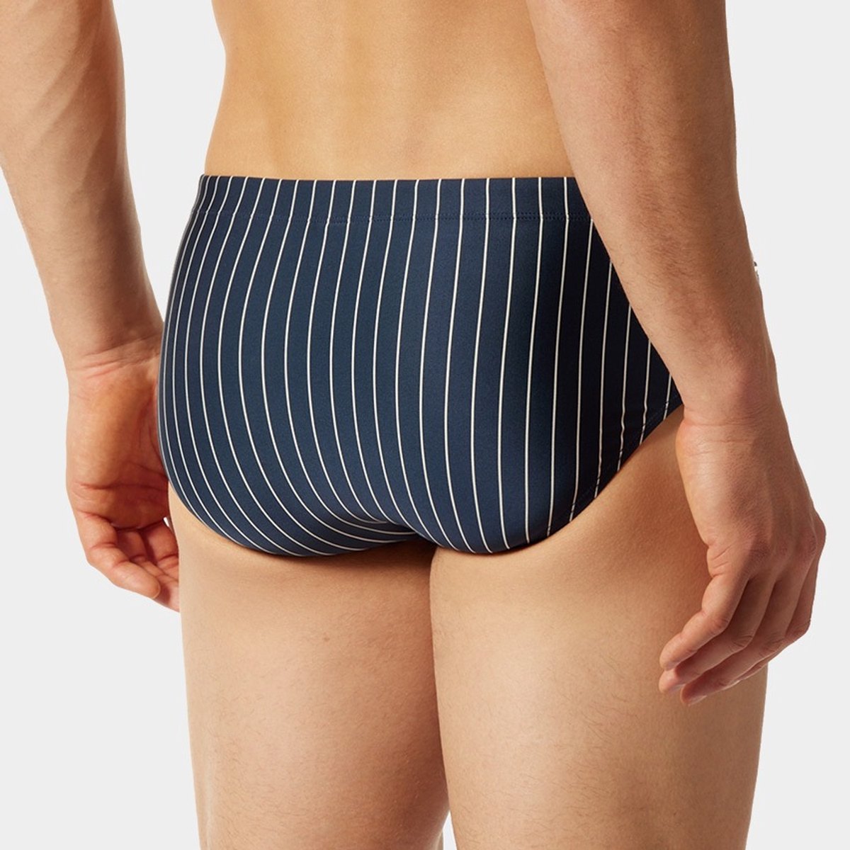 SCHIESSER Nautical Casual heren badkleding - zwemslip met ritsvak tricot gerecycled stroken admiraal — afbeelding 15