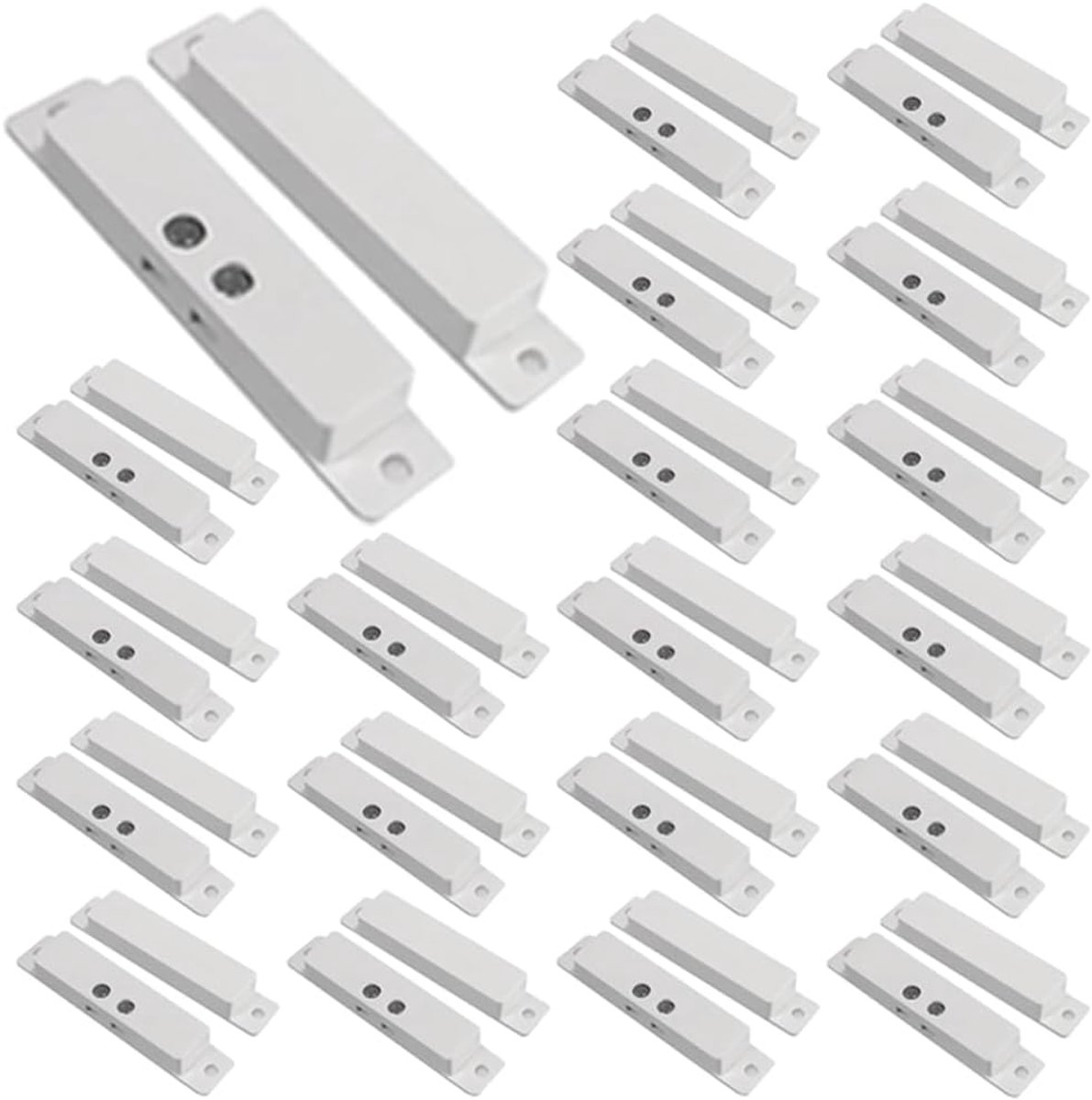 Magnetische Contacten - Deur Sensor - Alarm Beveiliging - Opbouw Montage - 20 Sets - Wit