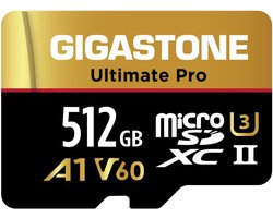 512GB Micro SDXC Kaart (UHS-II U3 V60) met Adapter - Hoge Snelheid voor 4K Camera en Drone