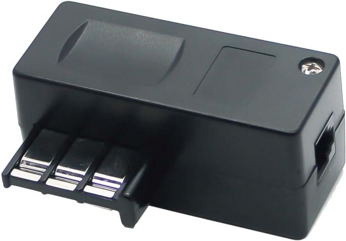 Telefoon Adapter - RJ11 Stekker - Vaste Telefoon - T-Stijl Aansluiting - 9x7x5 cm - Zwart