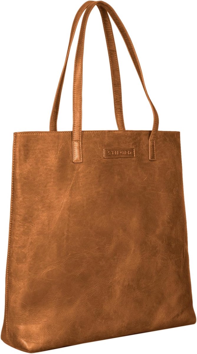 Grote Leren Dames Shopper Tas Schoudertas Vintage Stijl