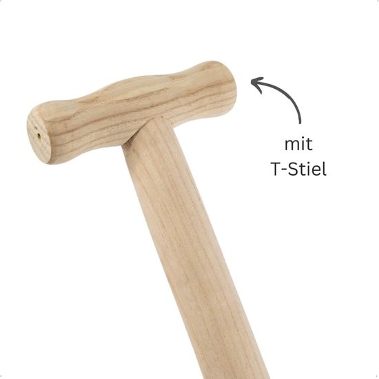 Stevige Houten Spade Steel 90 cm Recht met T-Greephandvat - Geschikt voor Metalen Schacht — afbeelding 4